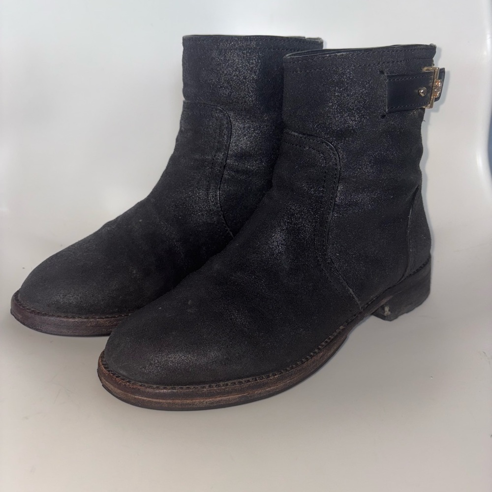 Tory Burch Selena Black Leather Ankle Boots
